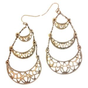 Vintage tear drop coppertoned earrings SKUJ037‎